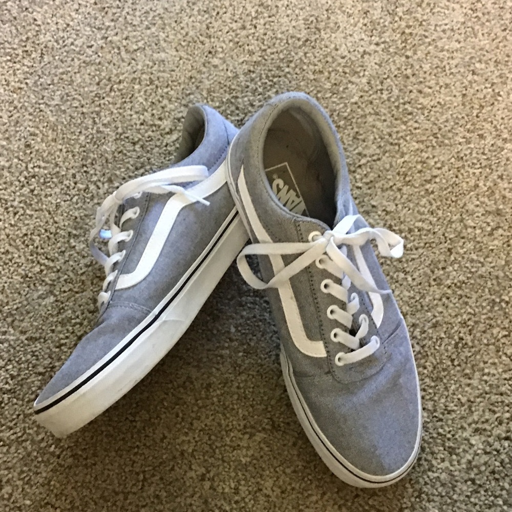 Vans Classic Gray and White Canvas Shoes